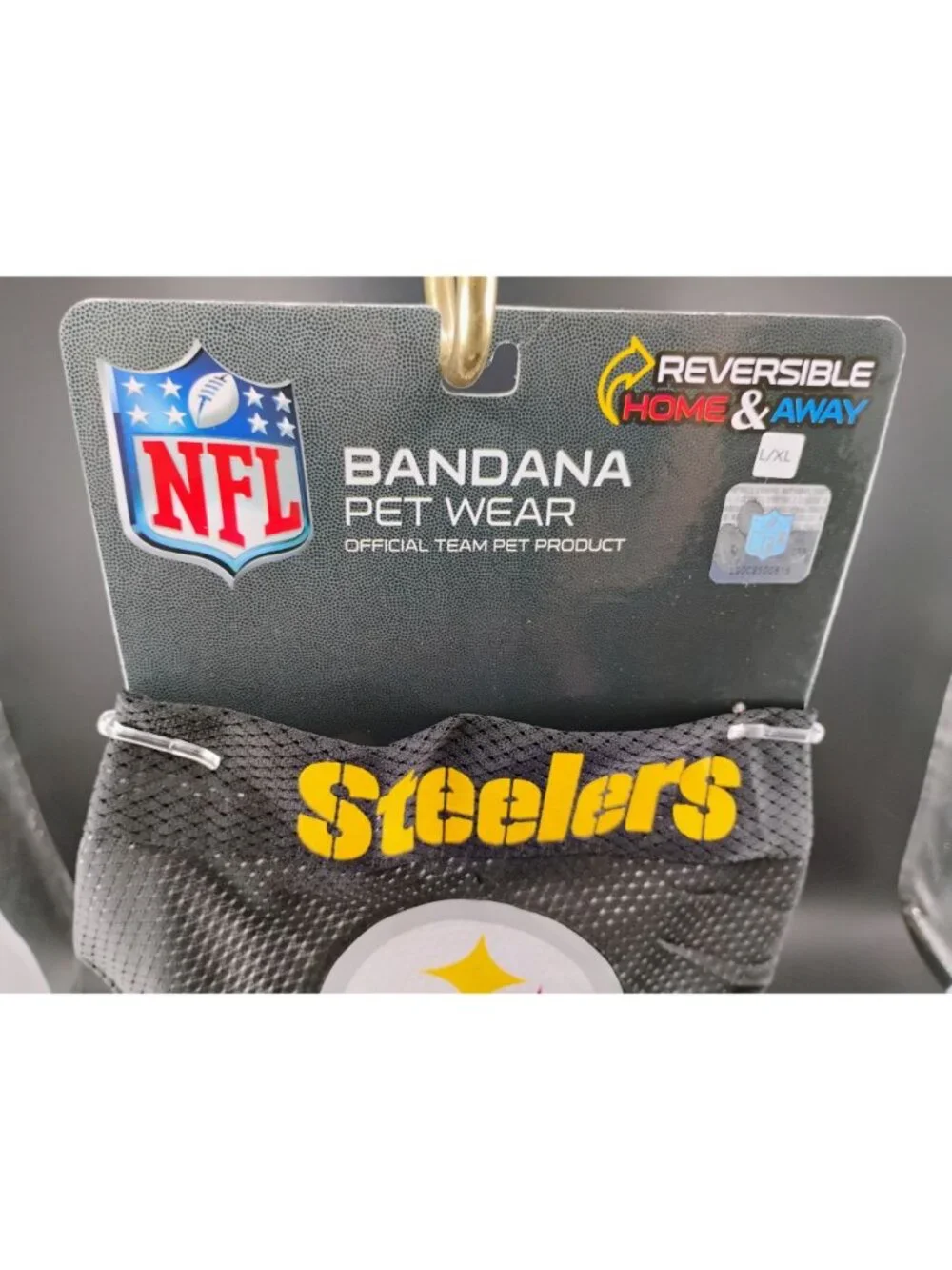 NFL Steelers L/XL Reversible Pet Bandana Home & Away Logo